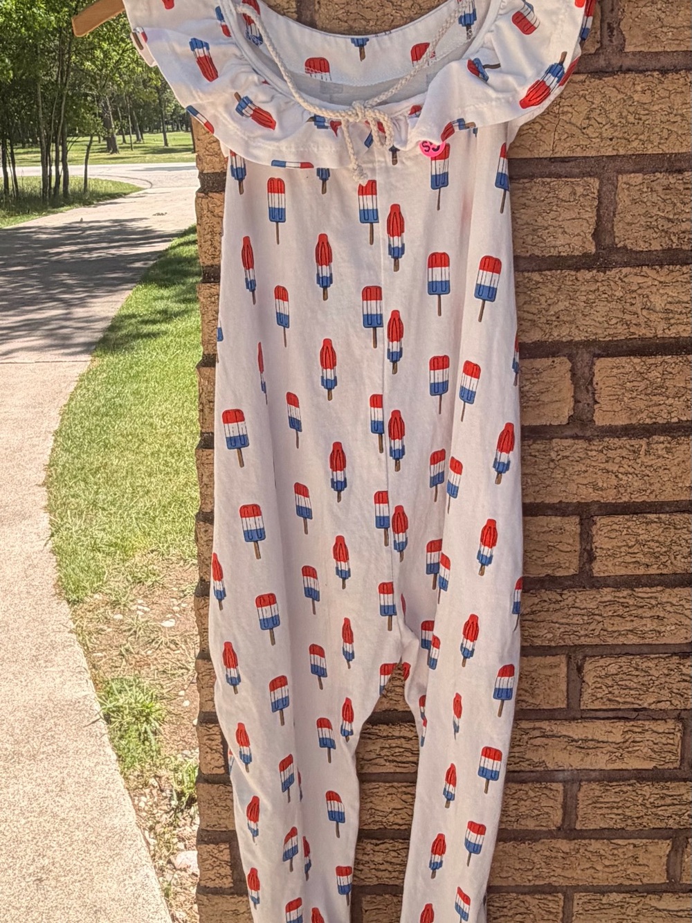 Girls White Popsicle Print Romper